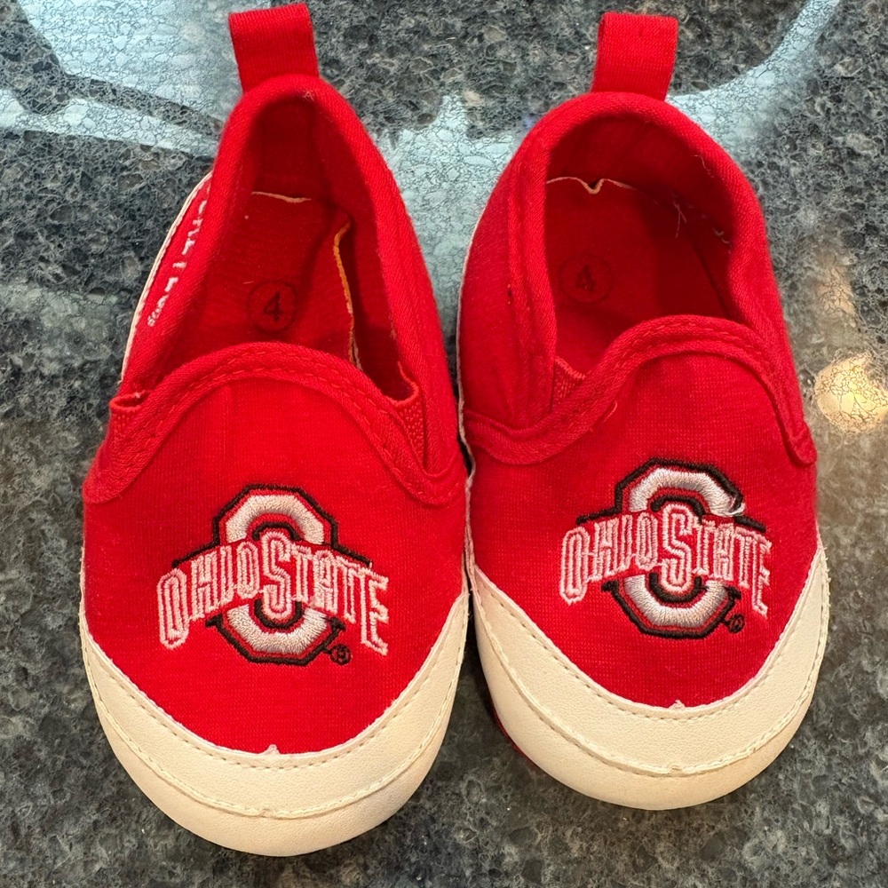 Red and White Slip-On Sneakers with Elastic Panels